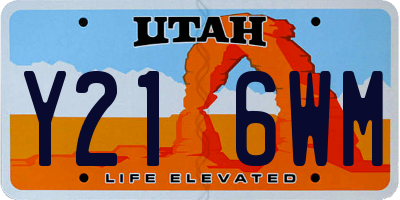UT license plate Y216WM