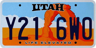 UT license plate Y216WO