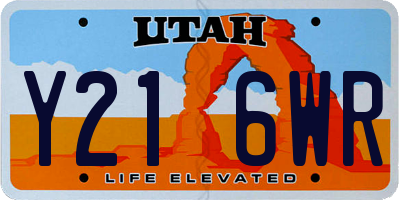 UT license plate Y216WR