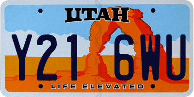 UT license plate Y216WU