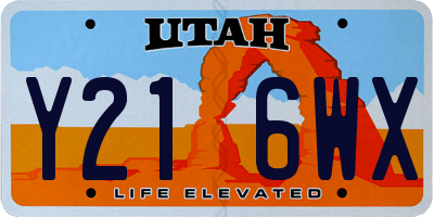 UT license plate Y216WX
