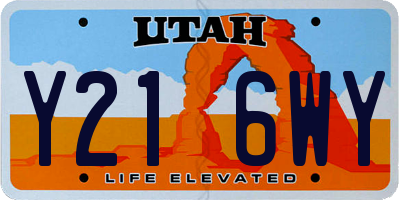 UT license plate Y216WY