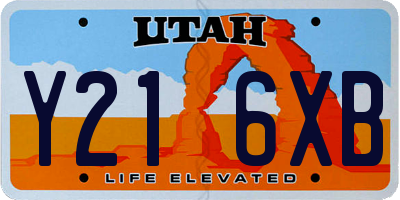 UT license plate Y216XB