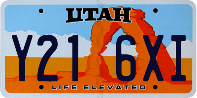 UT license plate Y216XI