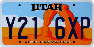 UT license plate Y216XP
