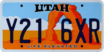 UT license plate Y216XR