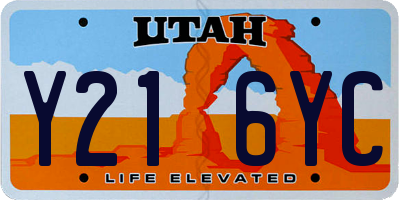 UT license plate Y216YC