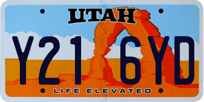 UT license plate Y216YD
