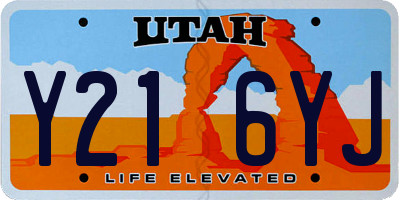 UT license plate Y216YJ