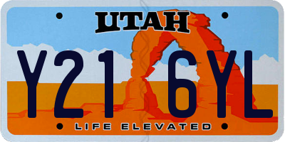 UT license plate Y216YL