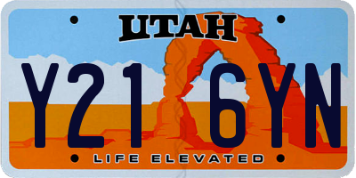 UT license plate Y216YN