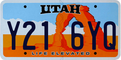 UT license plate Y216YQ
