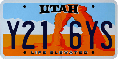 UT license plate Y216YS