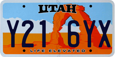 UT license plate Y216YX