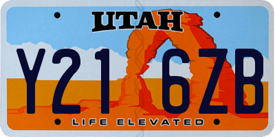 UT license plate Y216ZB