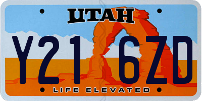 UT license plate Y216ZD