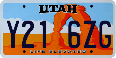 UT license plate Y216ZG