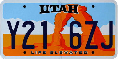 UT license plate Y216ZJ