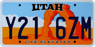 UT license plate Y216ZM