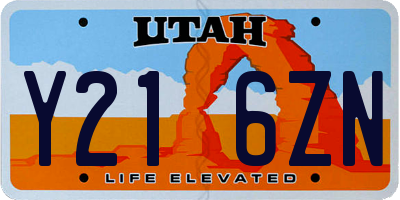 UT license plate Y216ZN