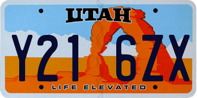 UT license plate Y216ZX