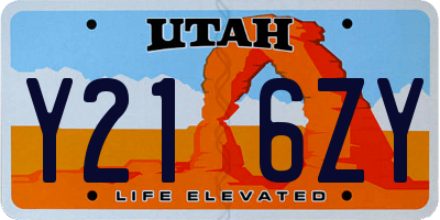UT license plate Y216ZY