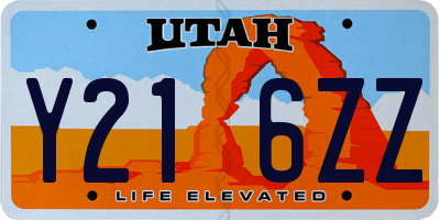 UT license plate Y216ZZ
