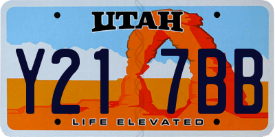 UT license plate Y217BB