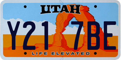 UT license plate Y217BE