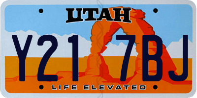 UT license plate Y217BJ