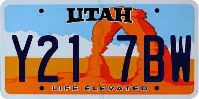 UT license plate Y217BW