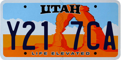 UT license plate Y217CA
