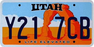 UT license plate Y217CB