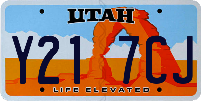 UT license plate Y217CJ