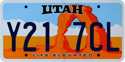 UT license plate Y217CL