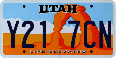 UT license plate Y217CN
