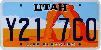 UT license plate Y217CO