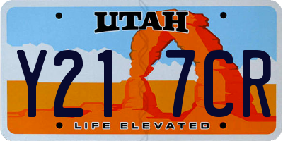 UT license plate Y217CR