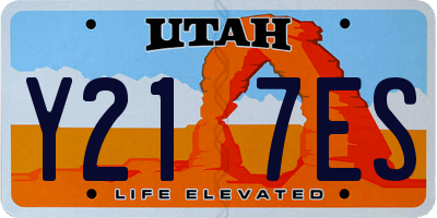 UT license plate Y217ES