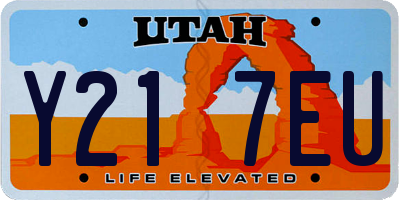 UT license plate Y217EU