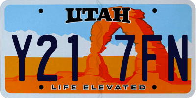 UT license plate Y217FN