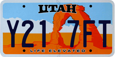 UT license plate Y217FT