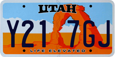 UT license plate Y217GJ