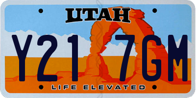 UT license plate Y217GM