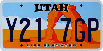 UT license plate Y217GP