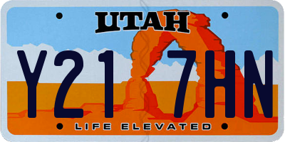 UT license plate Y217HN