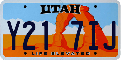 UT license plate Y217IJ