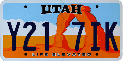 UT license plate Y217IK