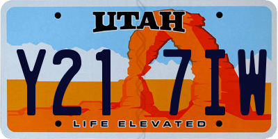 UT license plate Y217IW