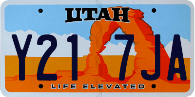 UT license plate Y217JA